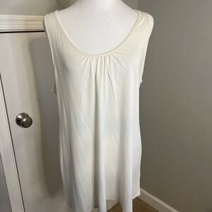 Eileen Fisher Women's Off-white Silk Tank Top Long, Large